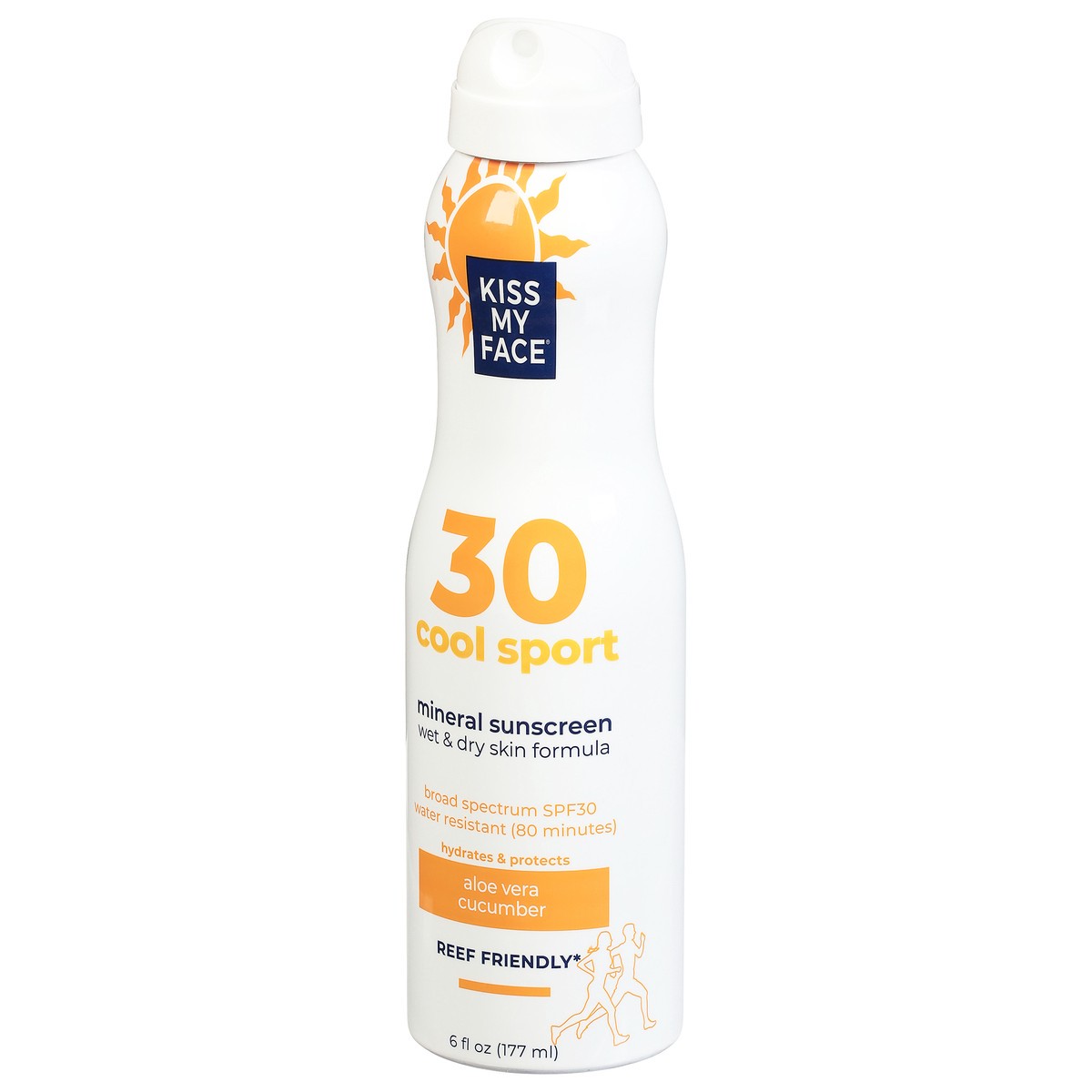 slide 3 of 10, Kiss My Face Broad Spectrum SPF 30 Cool Sport Aloe Vera Cucumber Mineral Sunscreen 6 fl oz, 6 fl oz