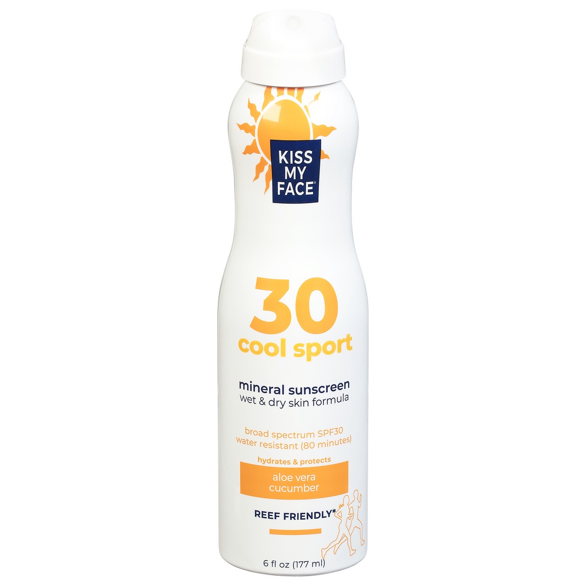 slide 10 of 10, Kiss My Face Broad Spectrum SPF 30 Cool Sport Aloe Vera Cucumber Mineral Sunscreen 6 fl oz, 6 fl oz