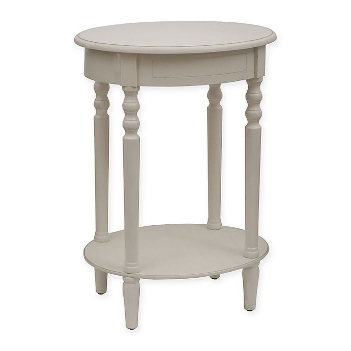 slide 1 of 1, Decor Therapy Oval Accent Table - Antique White, 1 ct