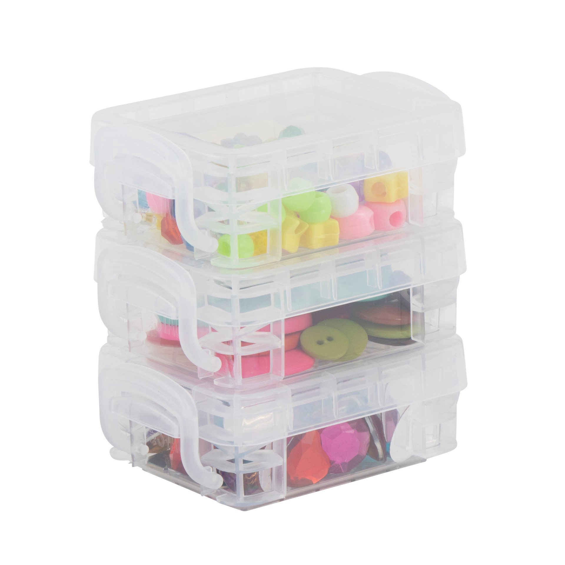 slide 5 of 5, Clear Bitty Boxes By Simply Tidy, 3ct., 3 ct