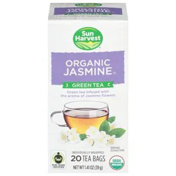 Sun Harvest Organic Jasmine Green Tea - 20 ct