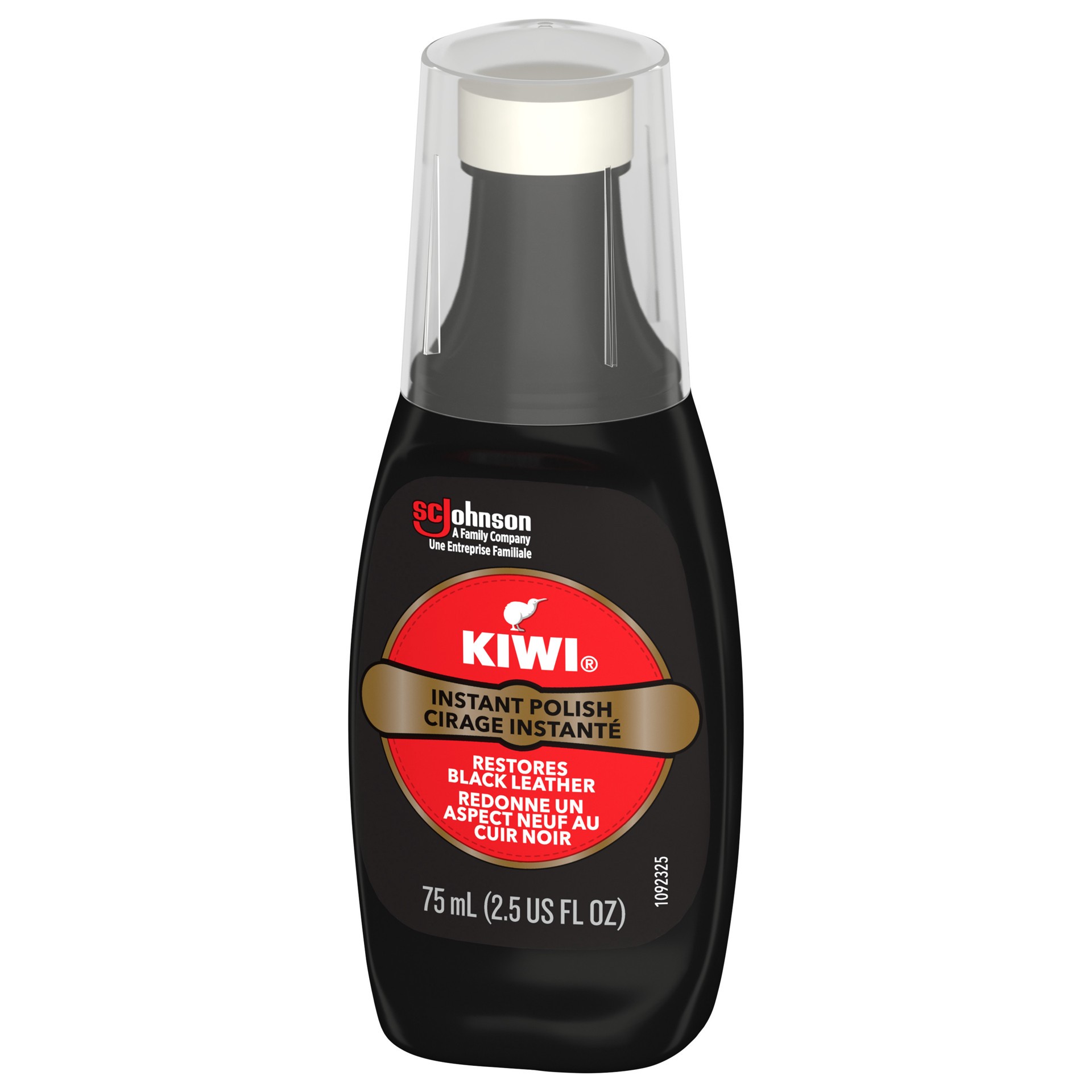 slide 4 of 4, Kiwi Instant Polish, Black, 2.5 oz (1 Bottle with Sponge Applicator), 2.50 fl oz