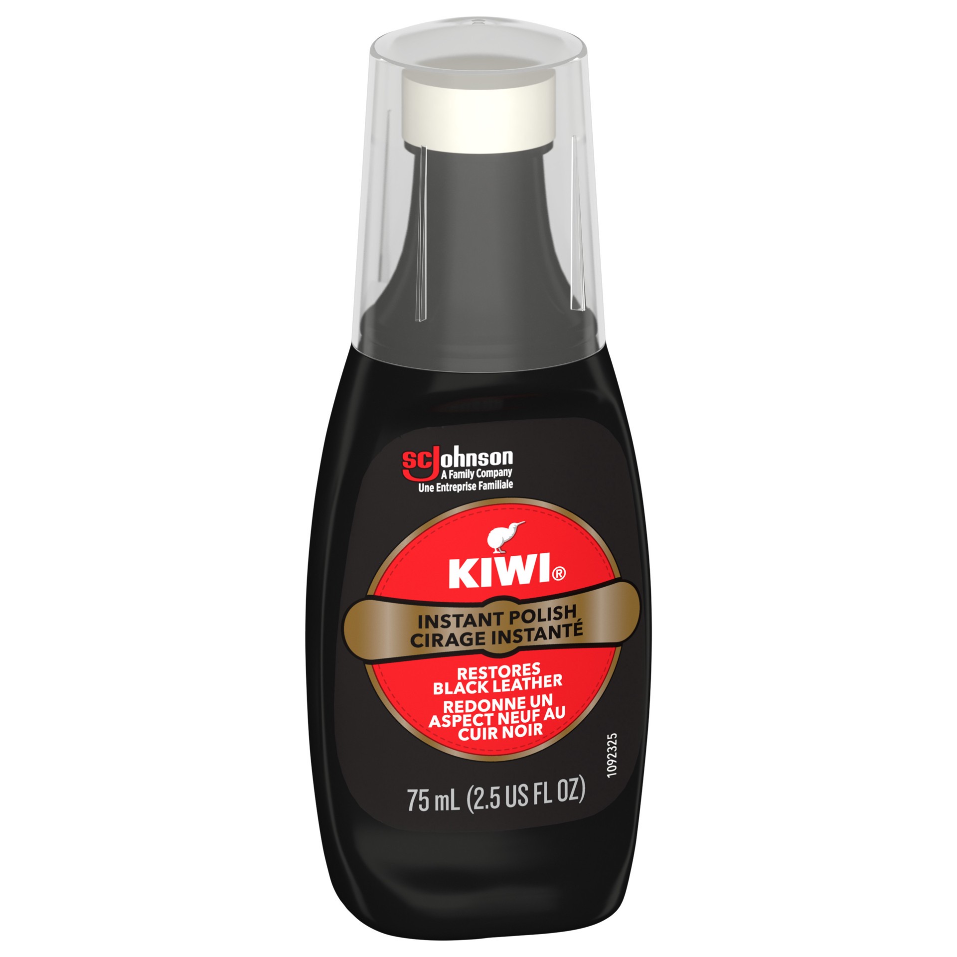 slide 2 of 4, Kiwi Instant Polish, Black, 2.5 oz (1 Bottle with Sponge Applicator), 2.50 fl oz