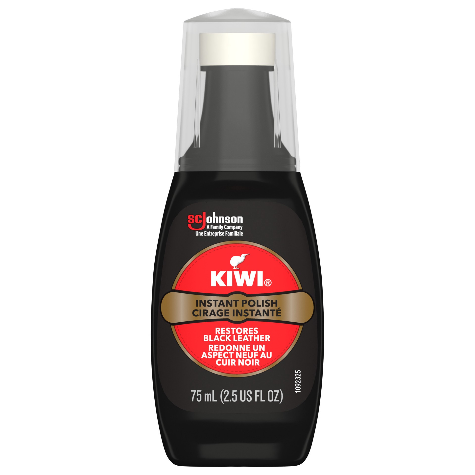 slide 1 of 4, Kiwi Instant Polish, Black, 2.5 oz (1 Bottle with Sponge Applicator), 2.50 fl oz