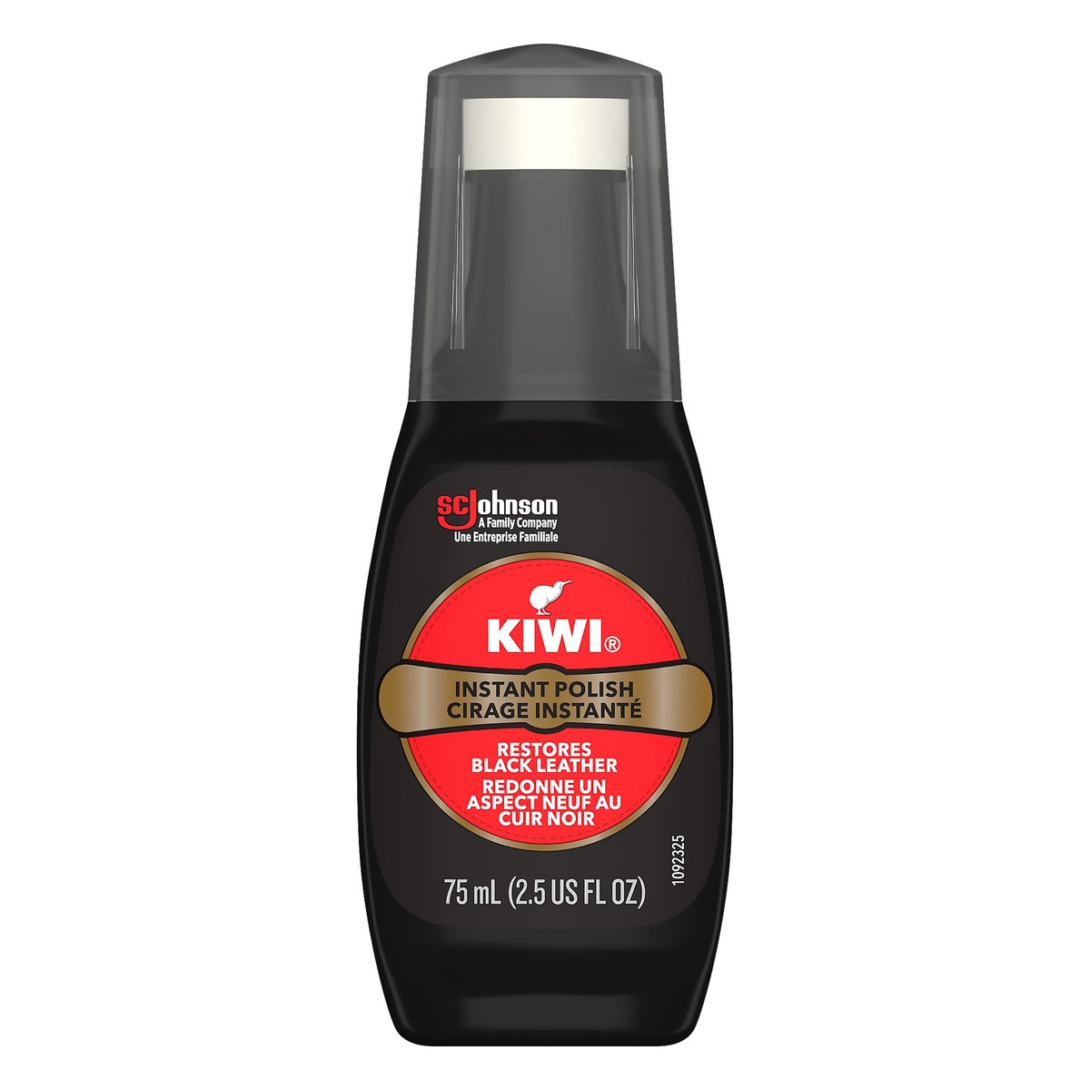 slide 1 of 4, Kiwi Instant Polish, Black, 2.5 oz (1 Bottle with Sponge Applicator), 2.50 fl oz