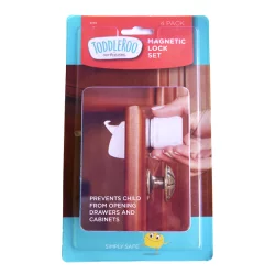 Toddleroo by North States Magnetic Lock Set, 4 locks + key