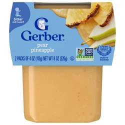 Gerber 2nd Foods Pear Pineapple Baby Food - 4 oz Tubs (2 Pack)