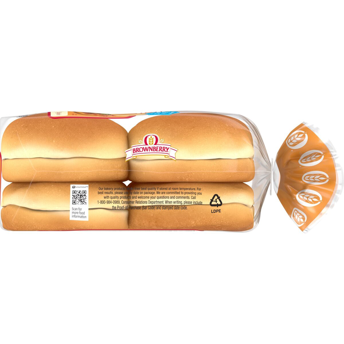 slide 6 of 6, Brownberry Potato Buns, 8 count, Soft Hamburger Buns, 16 oz Bag, 8 ct