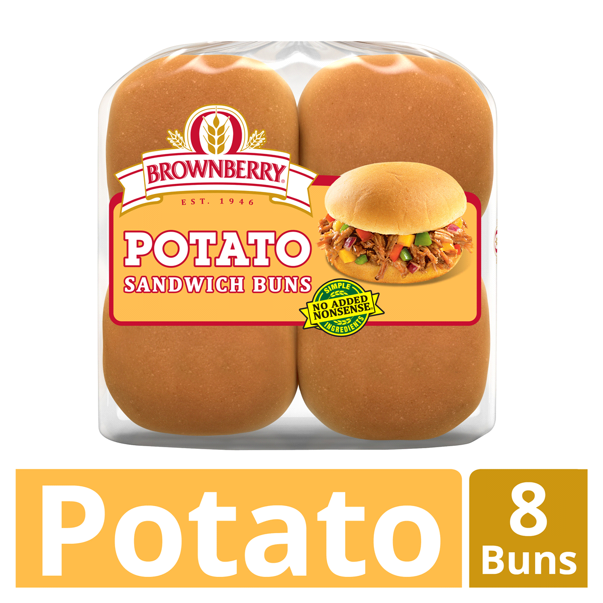 slide 1 of 1, Brownberry Country Potato Sandwich Buns, 8 ct