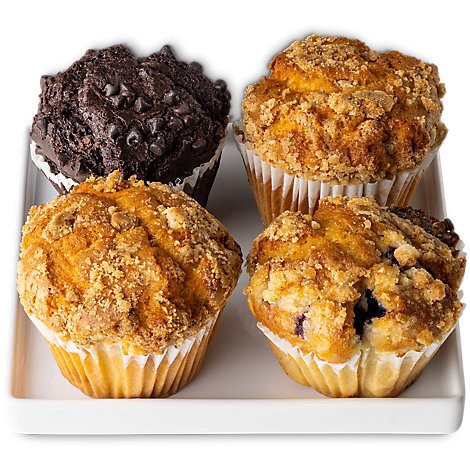 slide 1 of 1, Bakery Variety Muffins 4 Count - Each, 4 ct