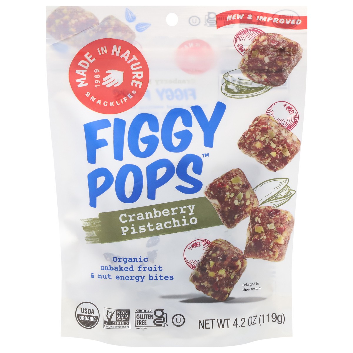 slide 1 of 2, Made in Nature Snacklife Cranberry Pistachio Figgy Pops 4.2 oz, 4.2 oz