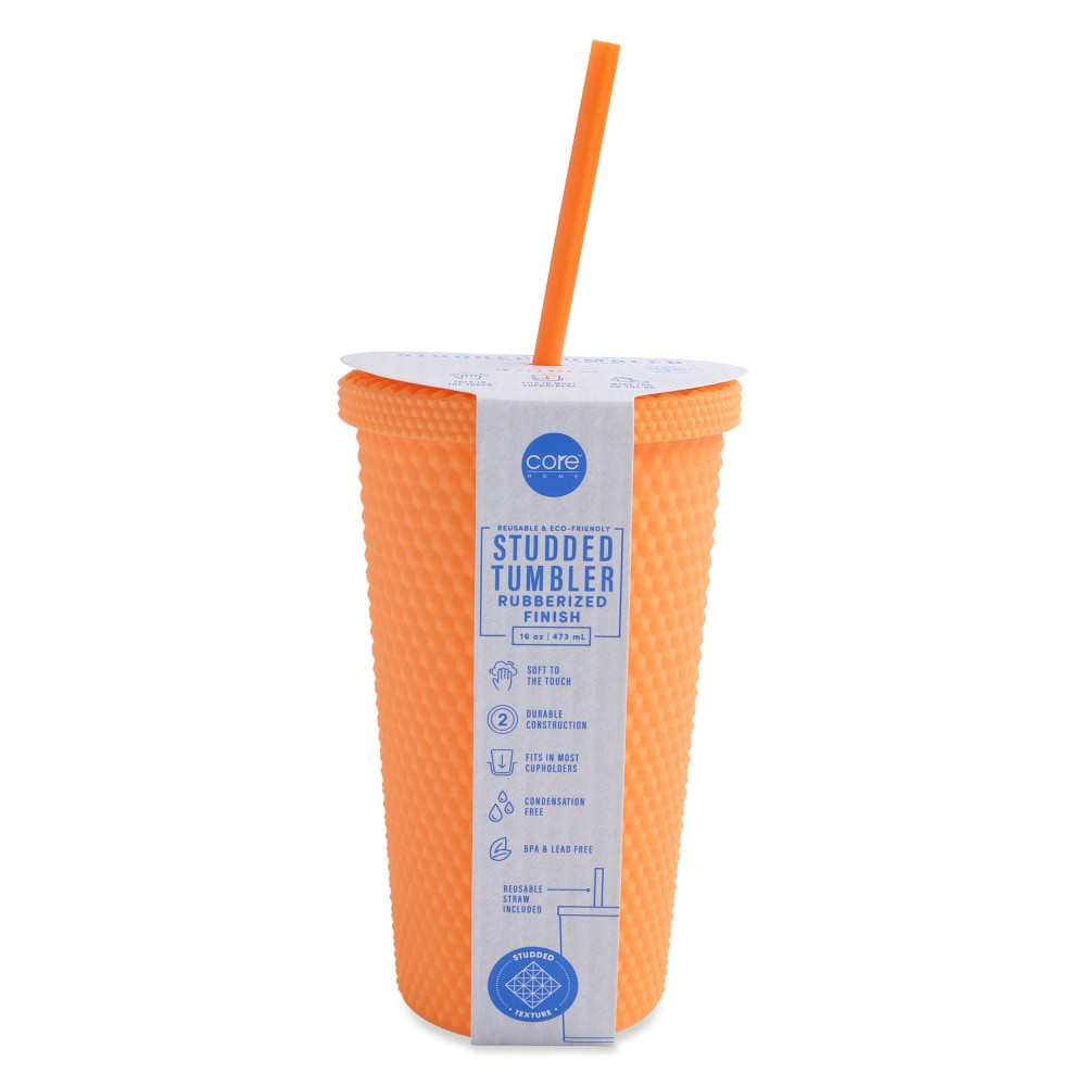 slide 3 of 4, Core Home Studded Tumbler - Orange, 16 oz