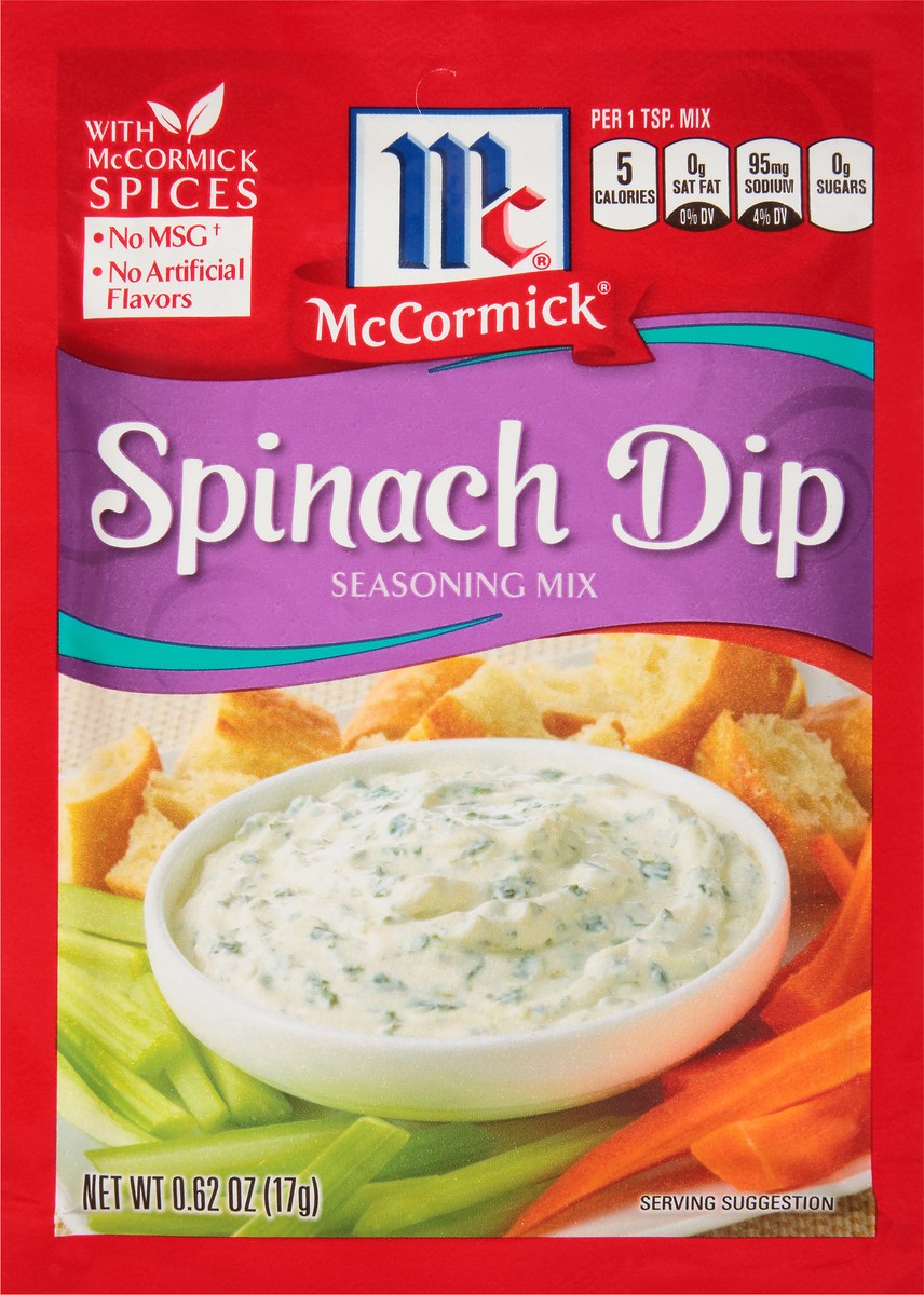 slide 7 of 8, McCormick Spinach Dip Mix, 0.62 oz