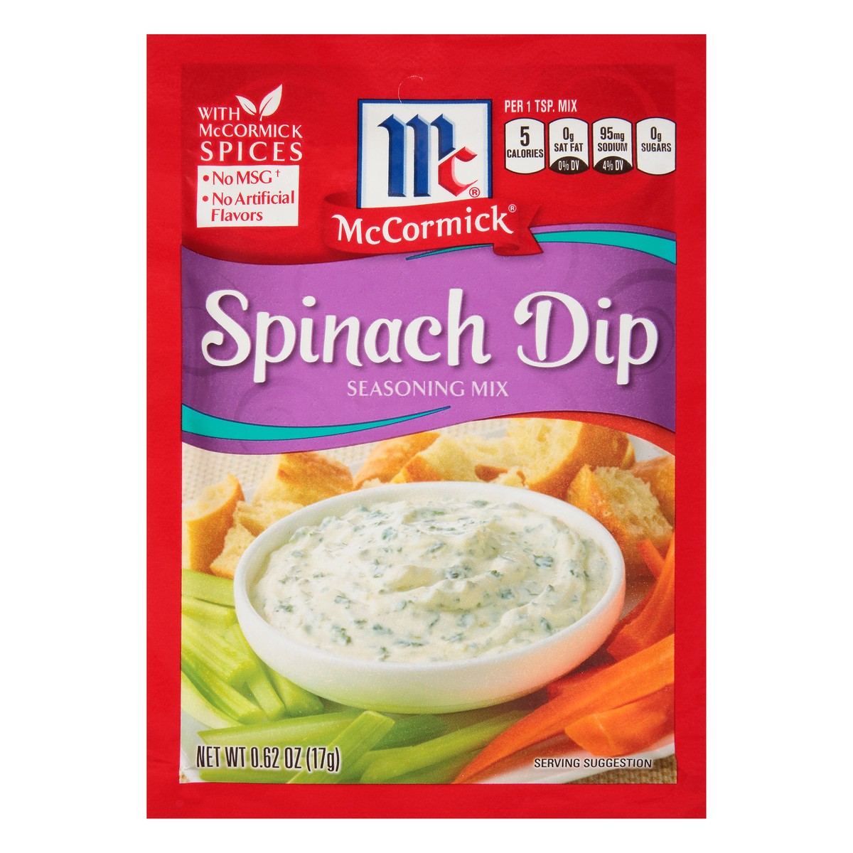 slide 1 of 8, McCormick Spinach Dip Mix, 0.62 oz