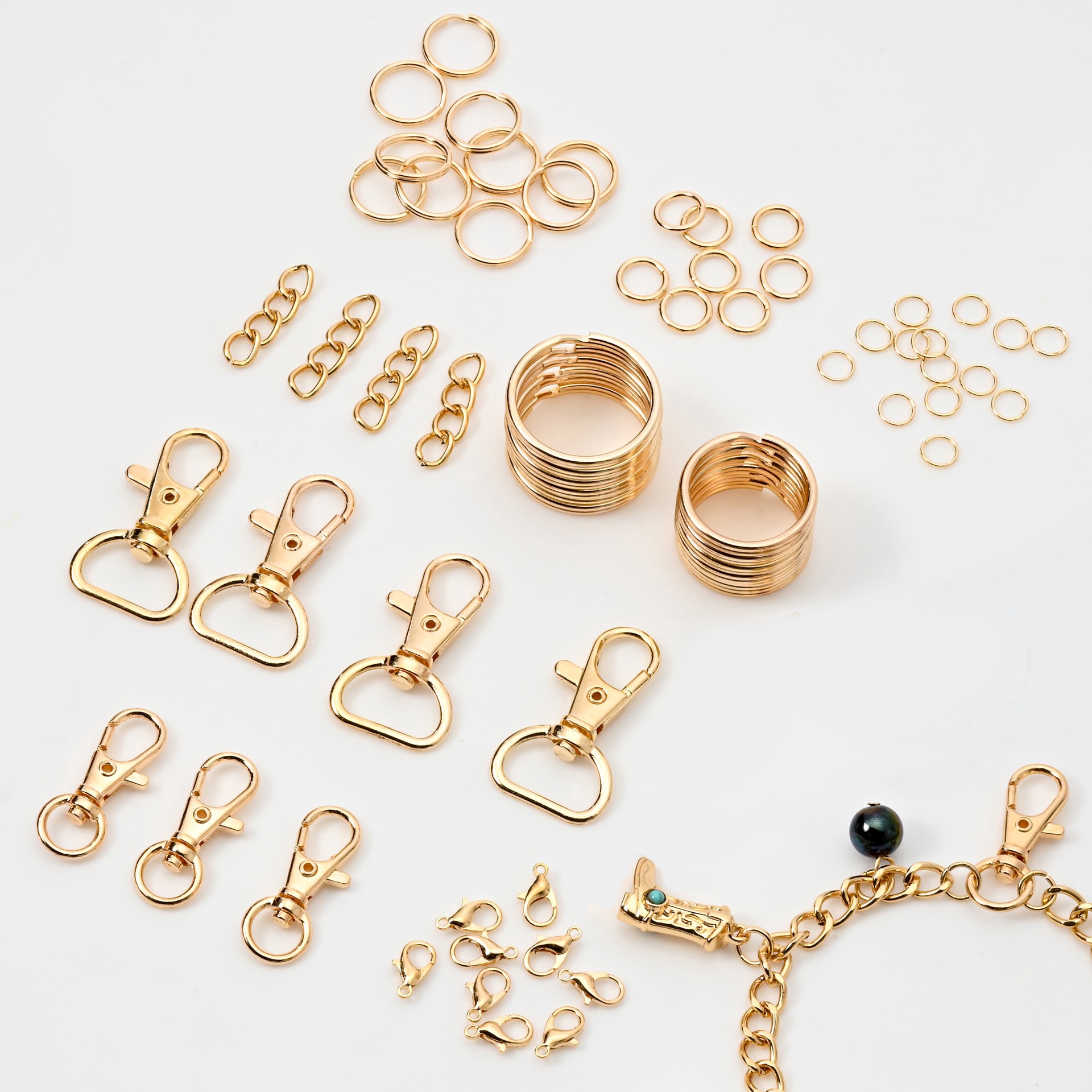 slide 2 of 3, Gold Keychain-Making Findings Kit By Bead Landing, 7 mm