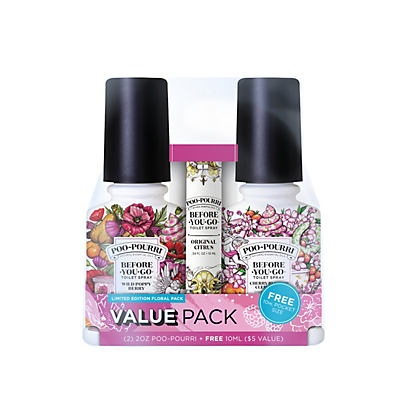 slide 1 of 1, Poo-Pourri Spring Floral Before You Go Toilet Spray Value Pack, 3 ct