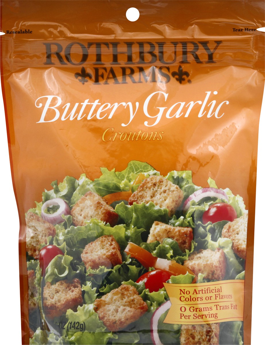 slide 1 of 9, Rothbury Farms Buttery Garlic Croutons 5 oz, 6 oz