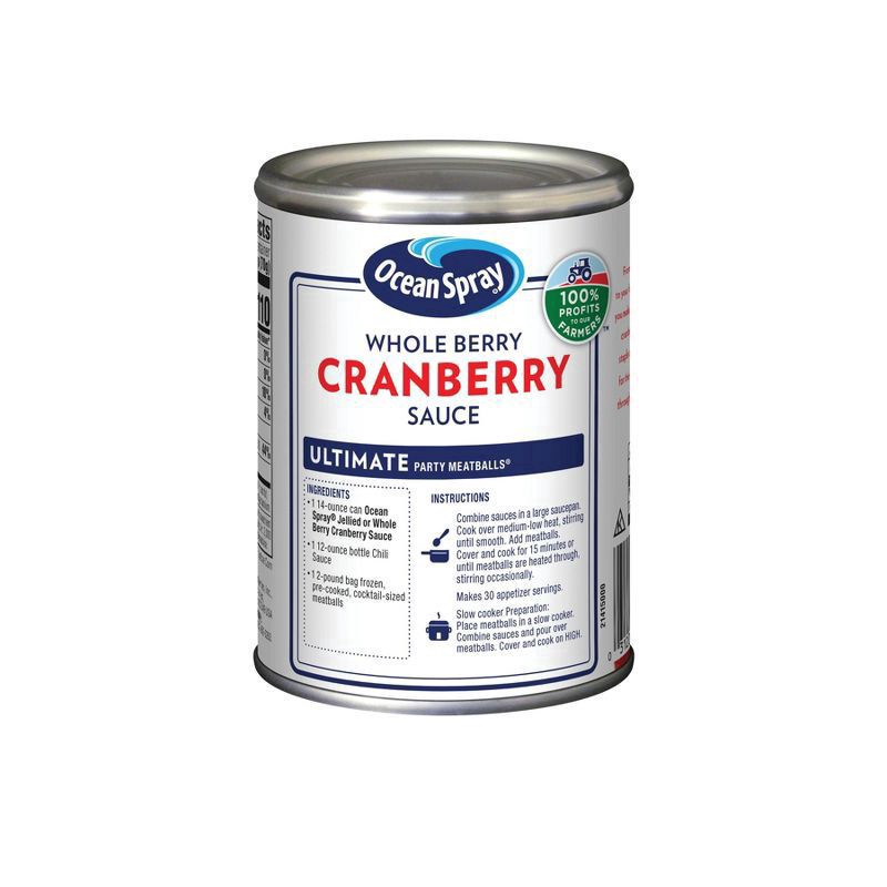 slide 6 of 6, Ocean Spray Whole Cranberry Sauce, Canned Side Dish, 14 Oz Can, 14 oz