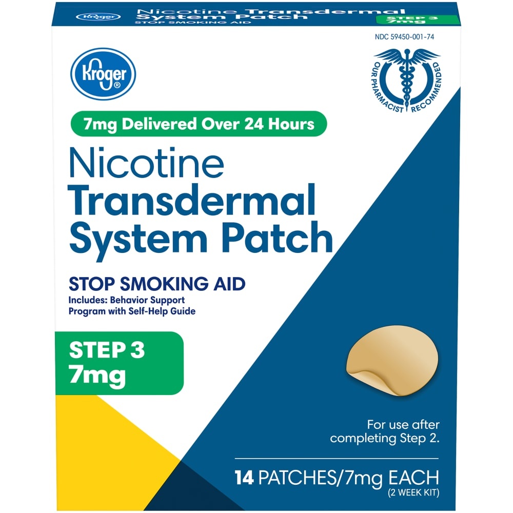 slide 1 of 1, Kroger Nicotine Transdermal System Patches Step 3, 14 ct