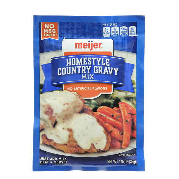 slide 1 of 2, Meijer Home Style Country Gravy Mix packet, 1.15 oz