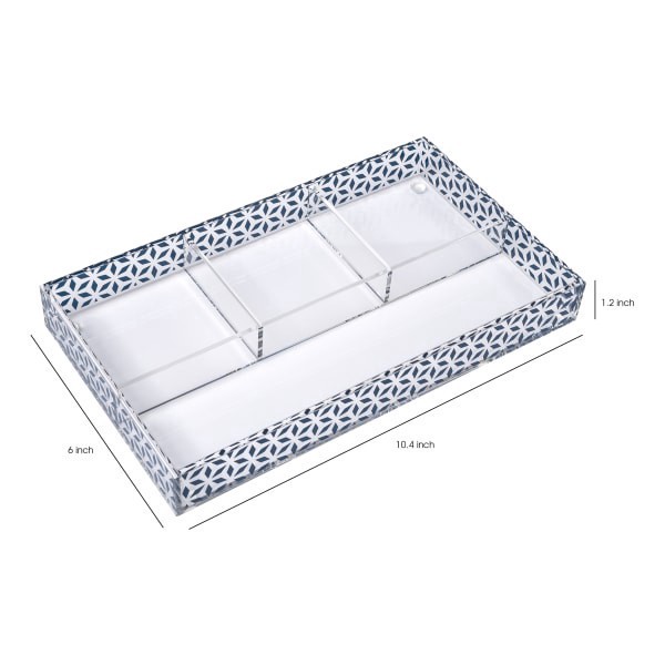 slide 2 of 7, Realspace® Zora Acrylic Desktop Organizer Tray, 1-1/4""H x 10-3/8""W x 6""D, Clear/Blue, 1 ct