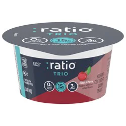 :ratio Trio Yogurt Cultured Dairy Snack, Black Cherry, 0g Added Sugar, Keto Yogurt Alternative, 5.3 oz