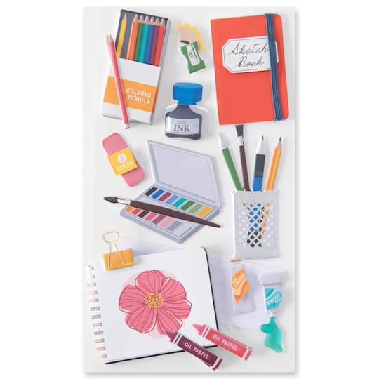 slide 1 of 3, Drawing Dimensional Stickers By Recollections, 4 in x 8.5 in