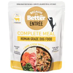Because It's Better Complete Meal Lamb Stew w/Beef Human Grade Dog Food
