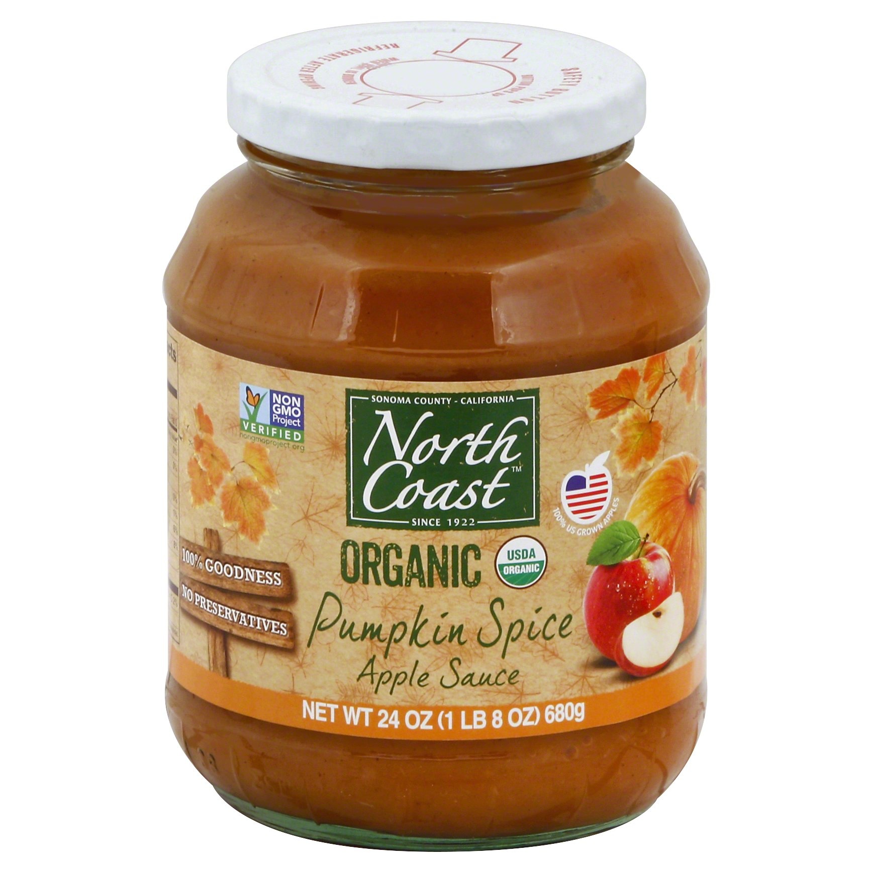 slide 1 of 1, North Coast Organic Pumpkin Spice Apple Sauce, 24 oz