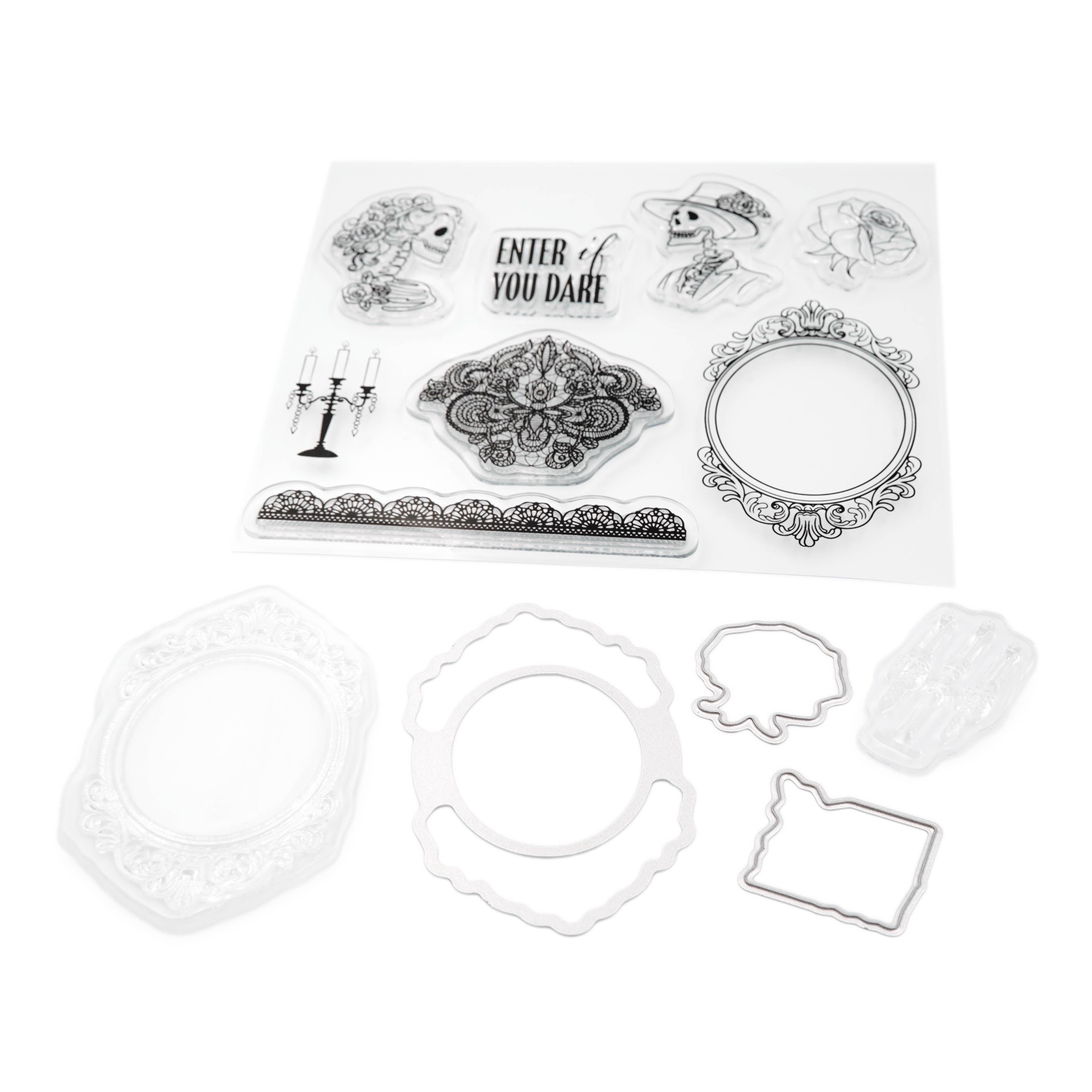 slide 2 of 3, Dead Regency Clear Stamp & Metal Die Set By Recollections, 5.1 in x 7 in