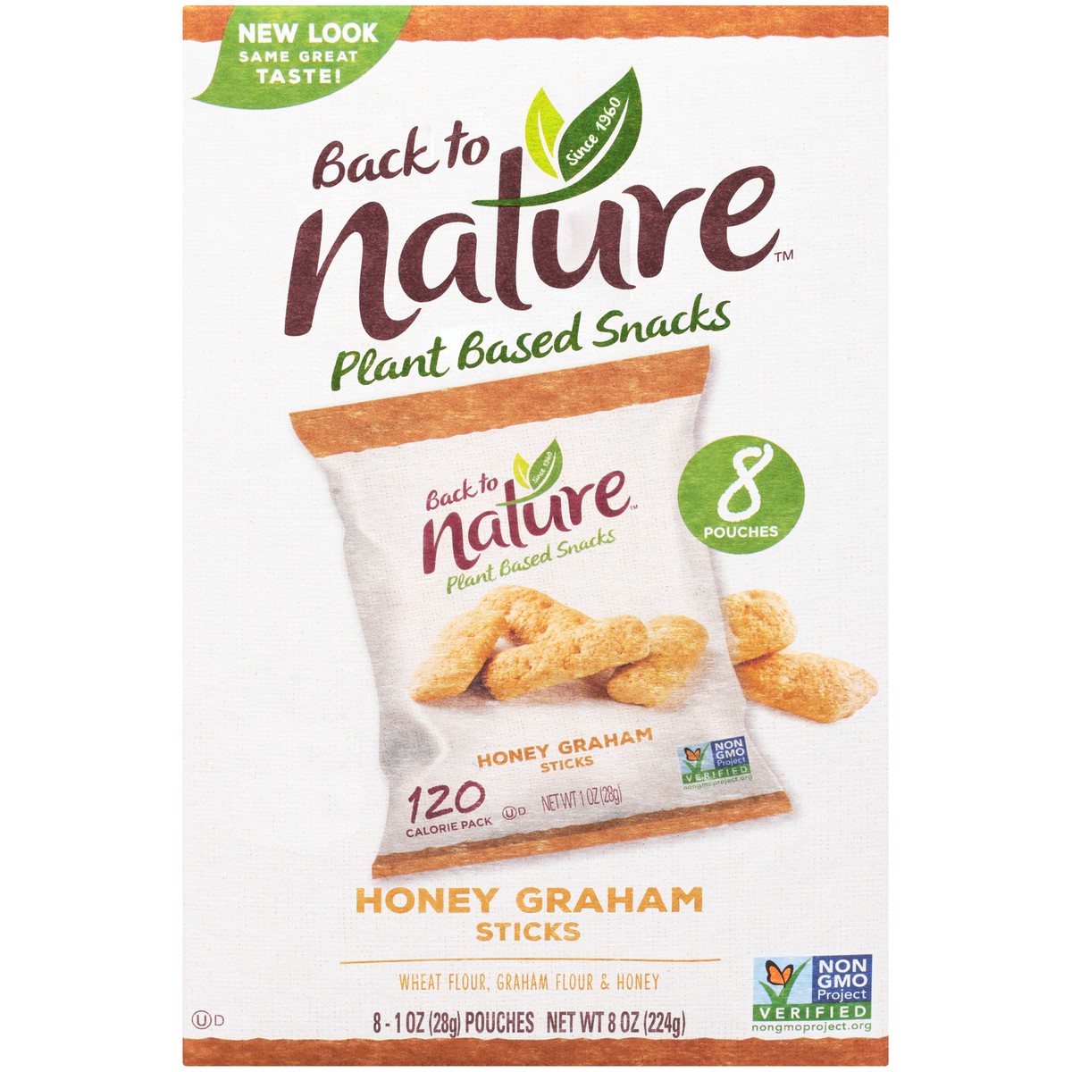 slide 1 of 14, Back to Nature™ Honey Graham Sticks 8-1 oz. Pouches, 8 oz