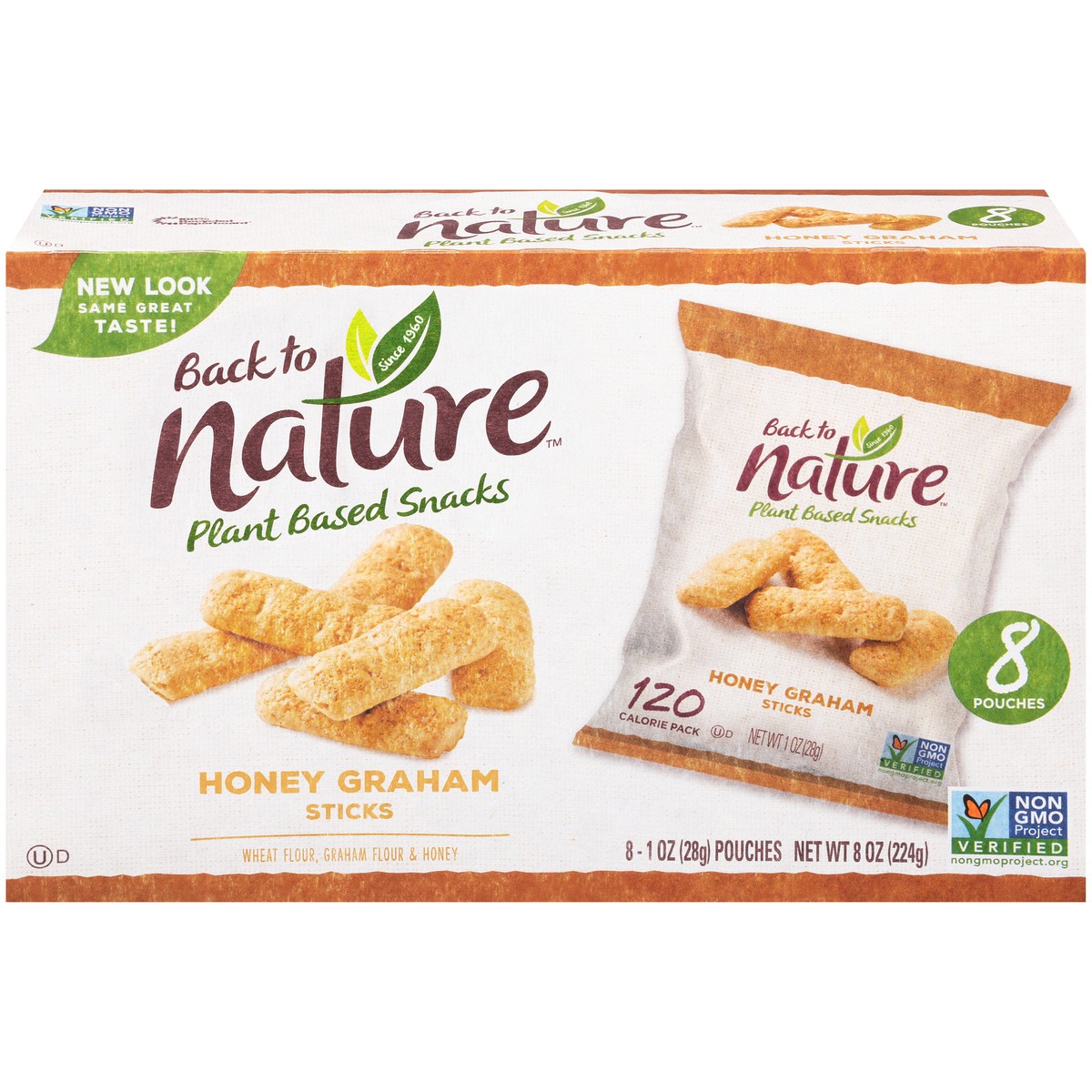 slide 2 of 14, Back to Nature™ Honey Graham Sticks 8-1 oz. Pouches, 8 oz