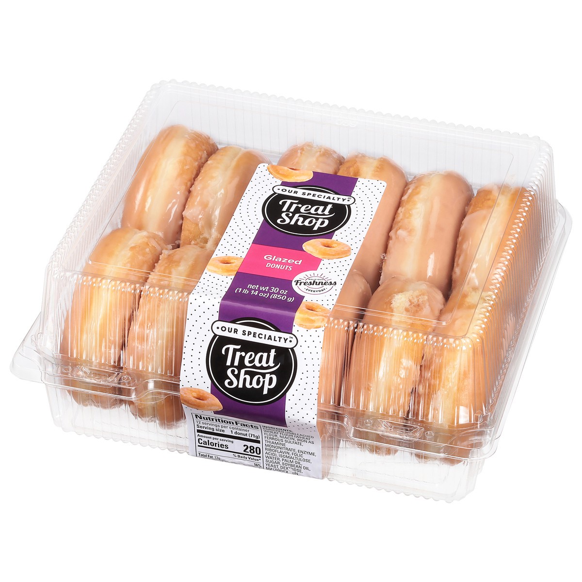 slide 3 of 9, Our Specialty Treat Shop Glazed Donuts 30 oz, 30 oz