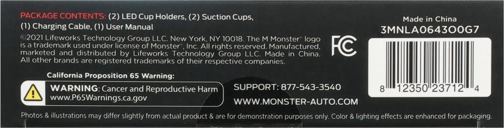 slide 3 of 3, Monster Multi-Colored Led Cup Holder Lights, 2 ct