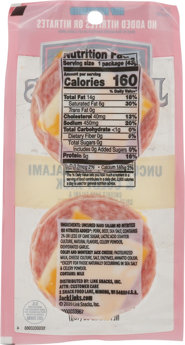 slide 7 of 13, Jack Link's Cold Crafted Hard Salami & Colby Jack Cheese Linkwich, 1.5 oz, Each, 1.5 oz