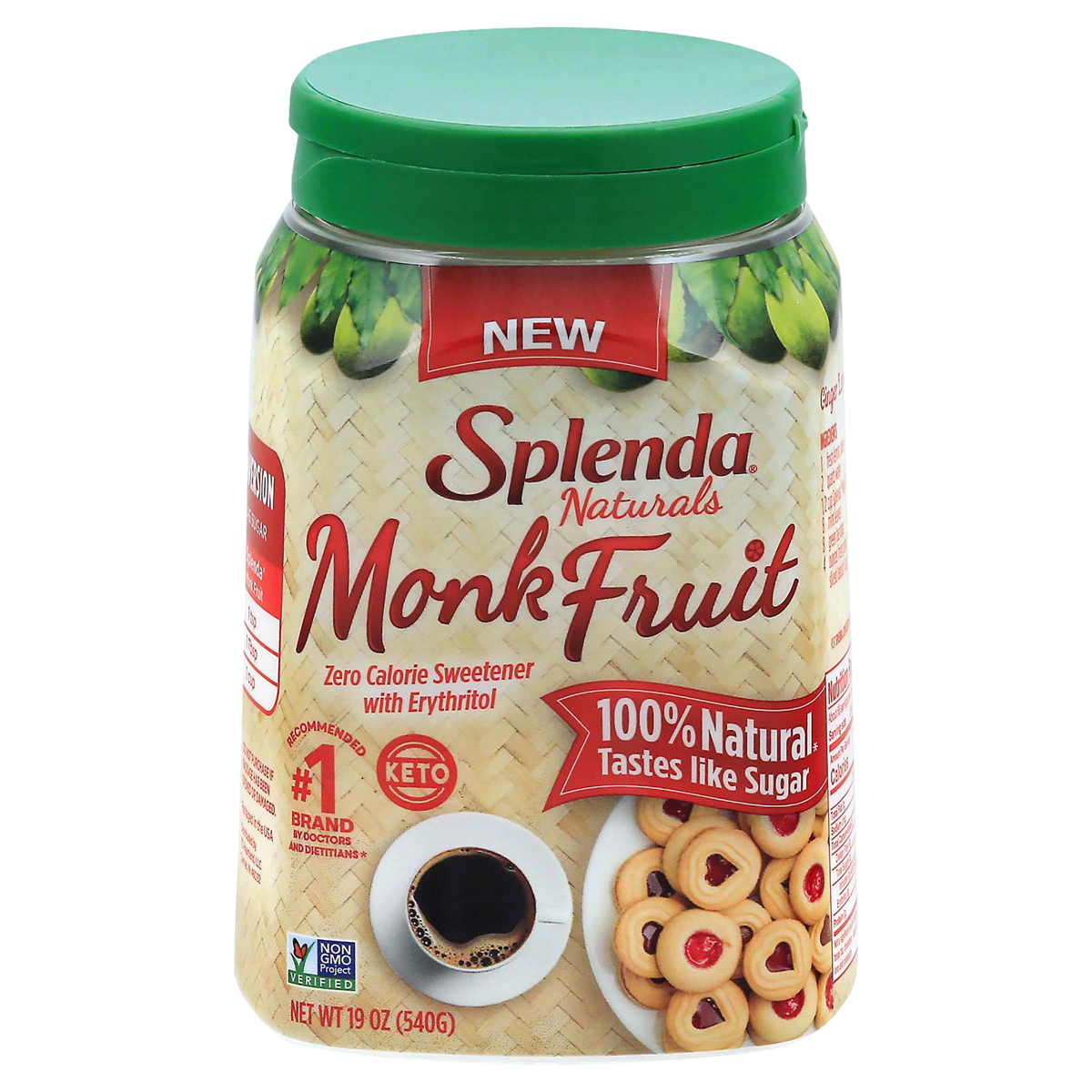 slide 1 of 9, Splenda Monk Fruit Zero Calorie Sweetener 19 oz, 19 oz