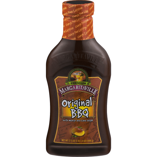 slide 1 of 9, Margaritaville Brewing Co. Premium Margaritaville Original BBQ Sauce With Mango And Cane Sugar, 17.5 oz