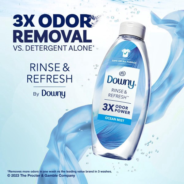 slide 5 of 22, Downy Rinse & Refresh Ocean Mist Fabric Rinse, 25.5 oz