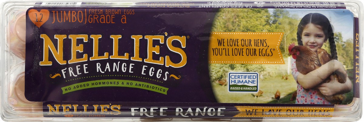 slide 8 of 11, Nellie's Grade A Jumbo Brown Free Range Eggs 12 ea, 12 ct