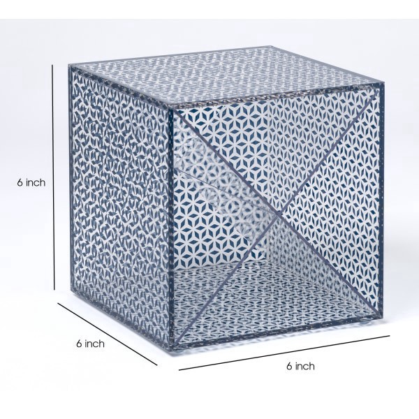 slide 2 of 10, Realspace® Zora Acrylic Desktop Organizer Cube, 6""H x 6""W x 6""D, Clear/Blue, 1 ct