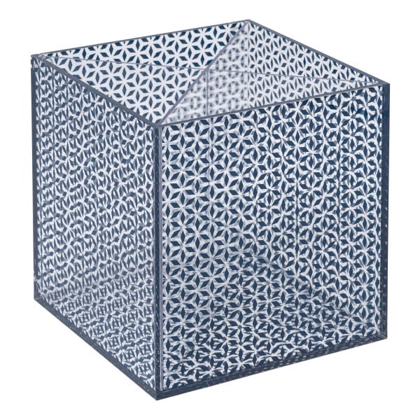 slide 4 of 10, Realspace® Zora Acrylic Desktop Organizer Cube, 6""H x 6""W x 6""D, Clear/Blue, 1 ct