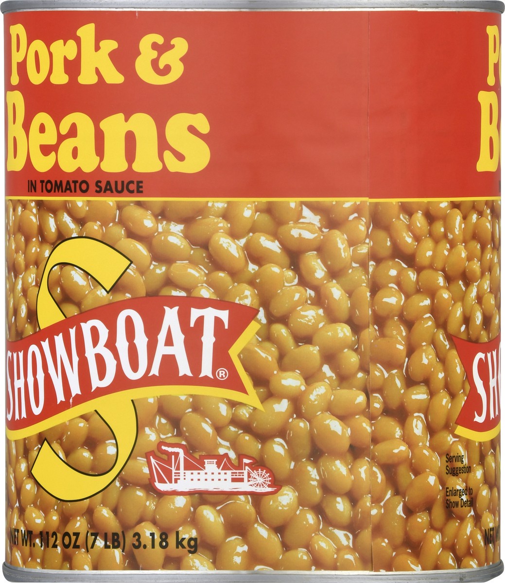 slide 4 of 10, SHOWBOAT Pork & Beans 112 oz, 112 oz