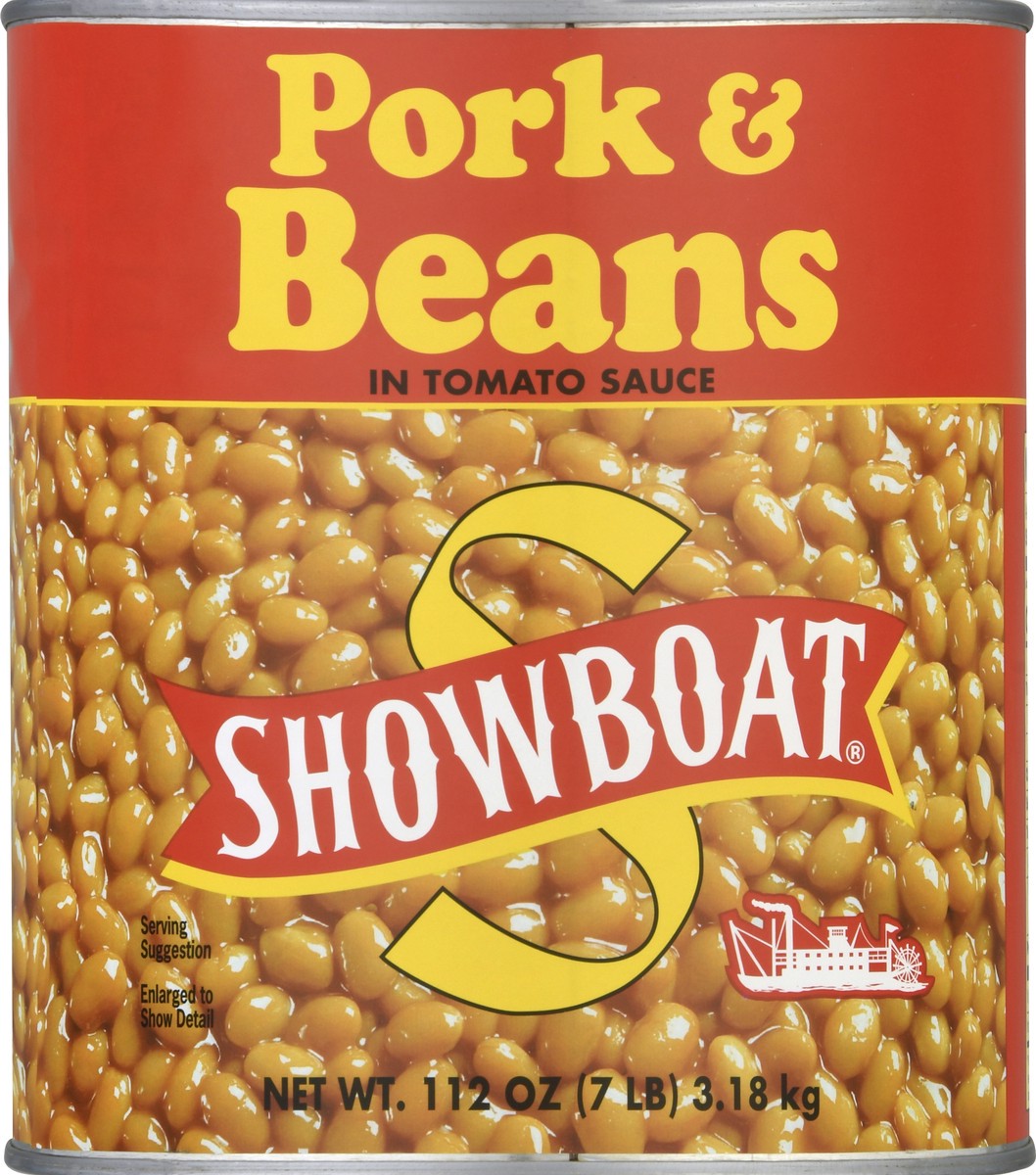 slide 6 of 10, SHOWBOAT Pork & Beans 112 oz, 112 oz