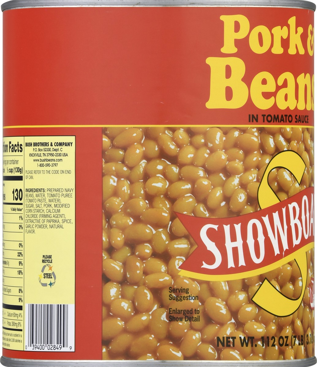 slide 7 of 10, SHOWBOAT Pork & Beans 112 oz, 112 oz