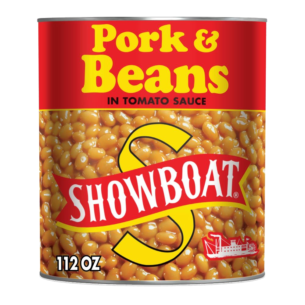 slide 1 of 10, SHOWBOAT Pork & Beans 112 oz, 112 oz