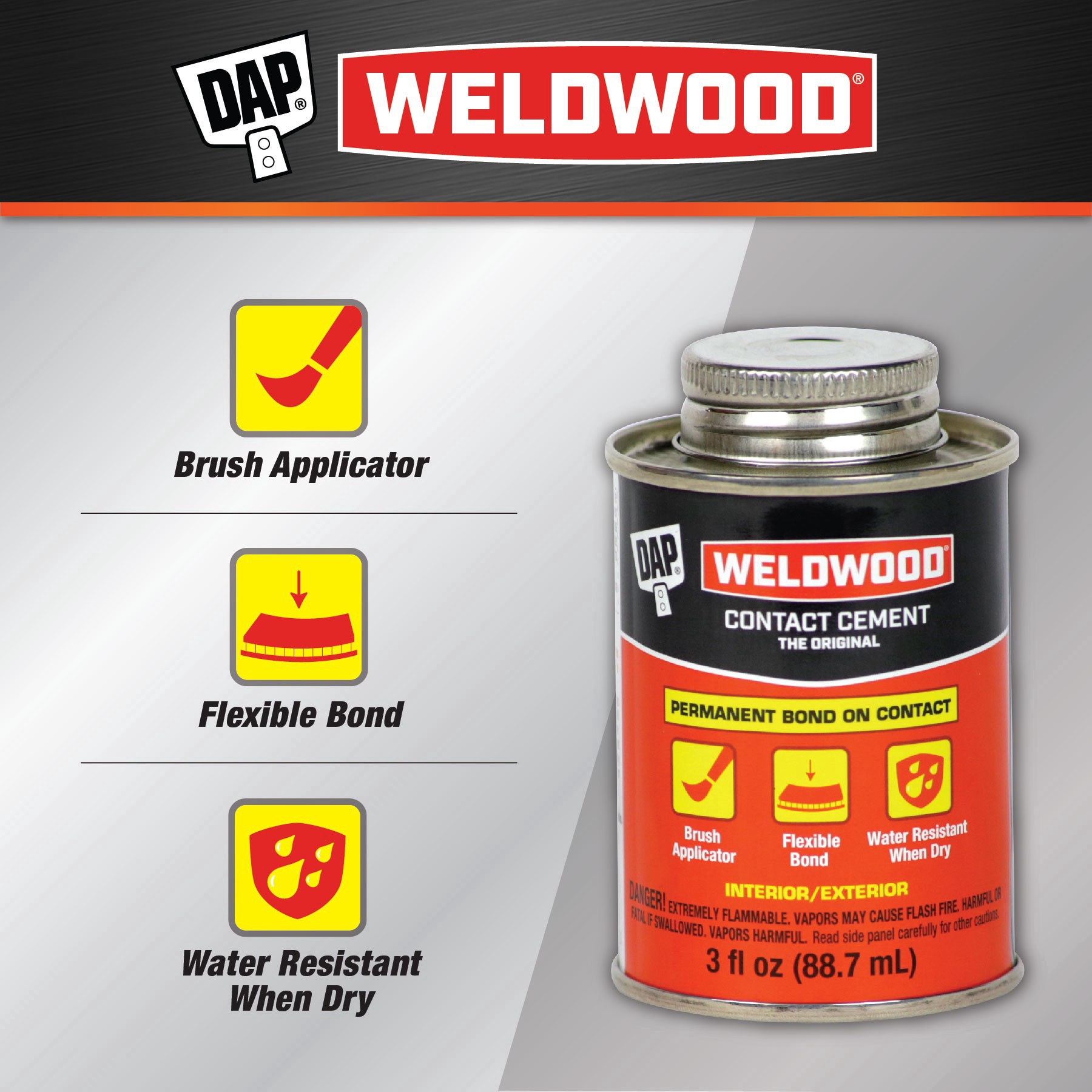 slide 4 of 6, Dap Weldwood Contact Cement, 3 fl oz