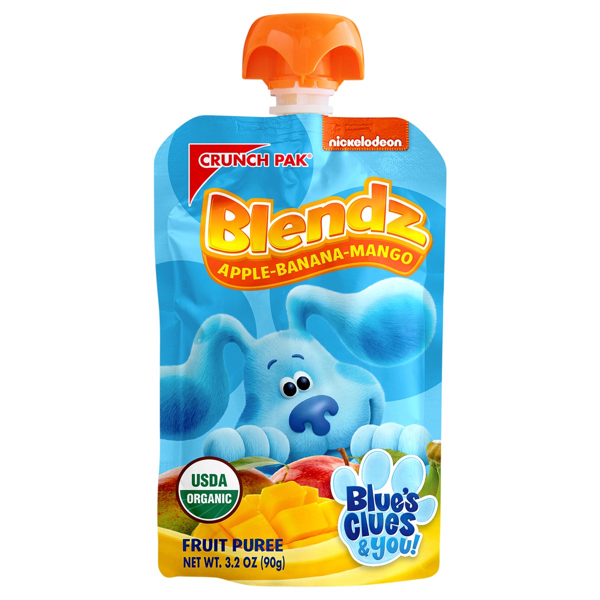 slide 1 of 3, Crunch Pak Blendz Blues Clues Apple Banana Mango Pouch 6/3.2oz., 3.2 oz