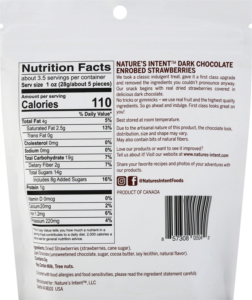 slide 5 of 7, Nature's Intent Dark Chocolate Enrobed Strawberries, 3.5 oz