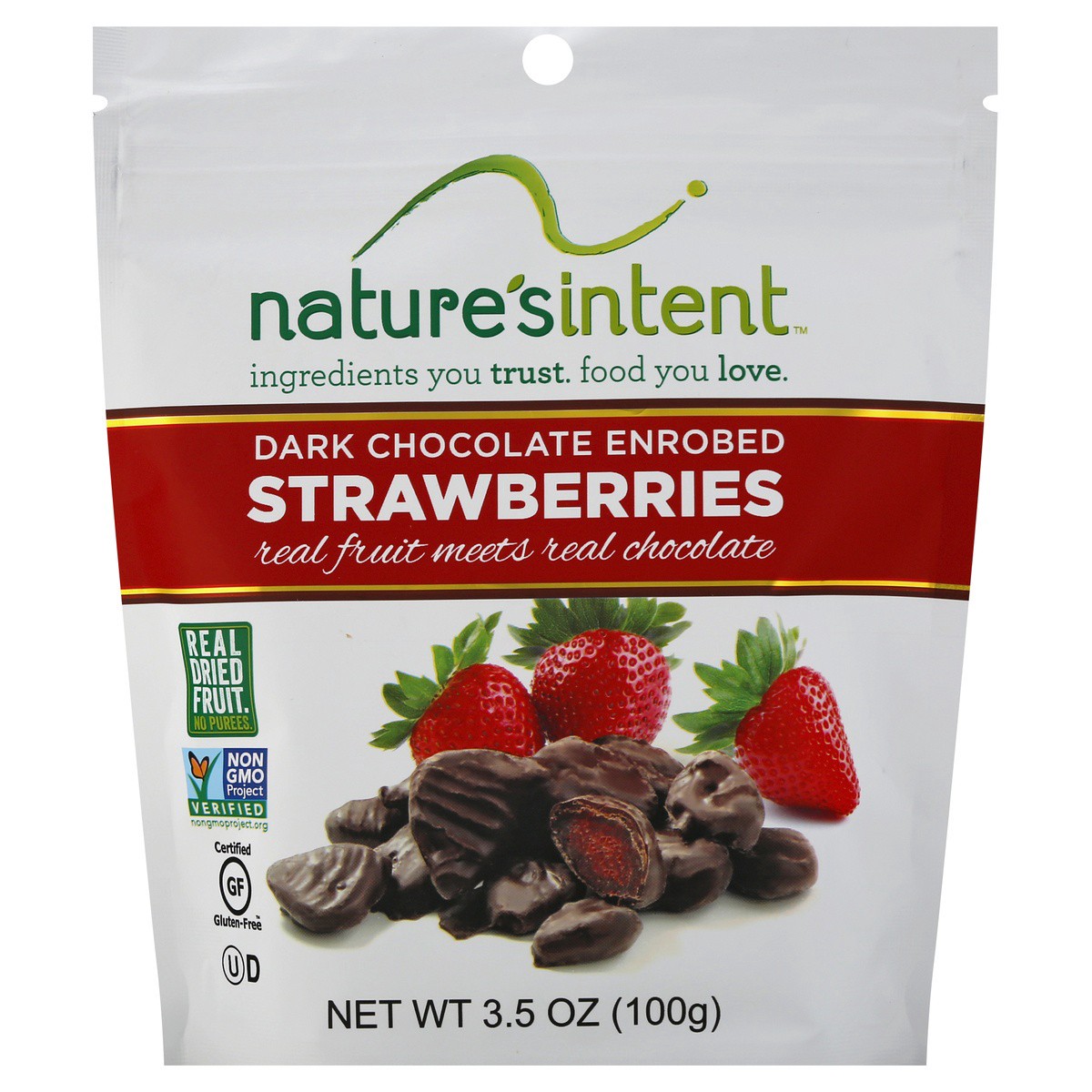 slide 1 of 7, Nature's Intent Dark Chocolate Enrobed Strawberries, 3.5 oz