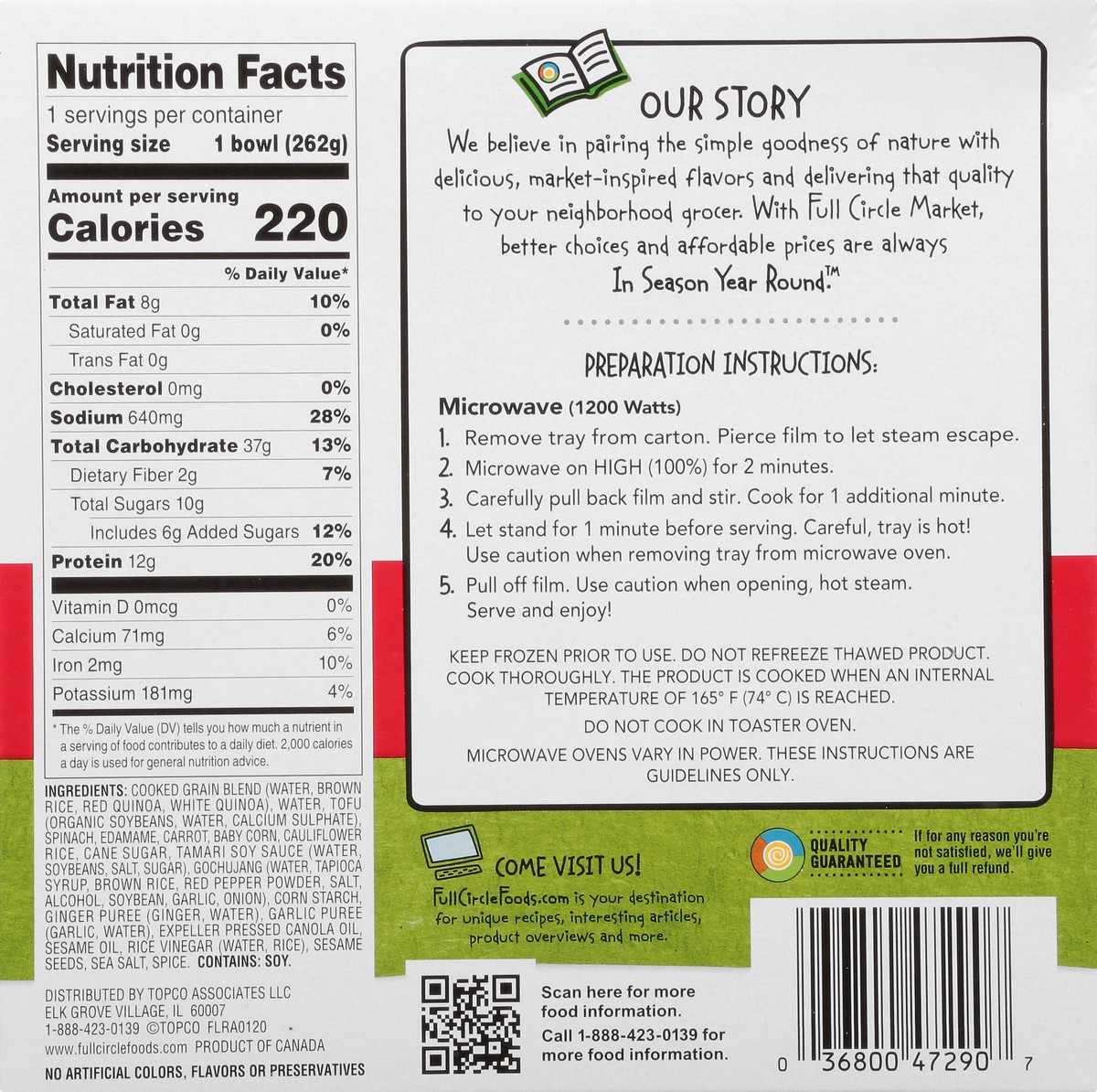 slide 13 of 13, Full Circle Market With Tofu Korean Style Power Bowl 9.24 oz, 9.24 oz